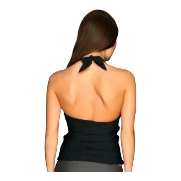 Spanx Lets Go Slimming Whittle Waistline Black Drape Tankini Sim Top Womens Sz 8 - Picture 15 of 16